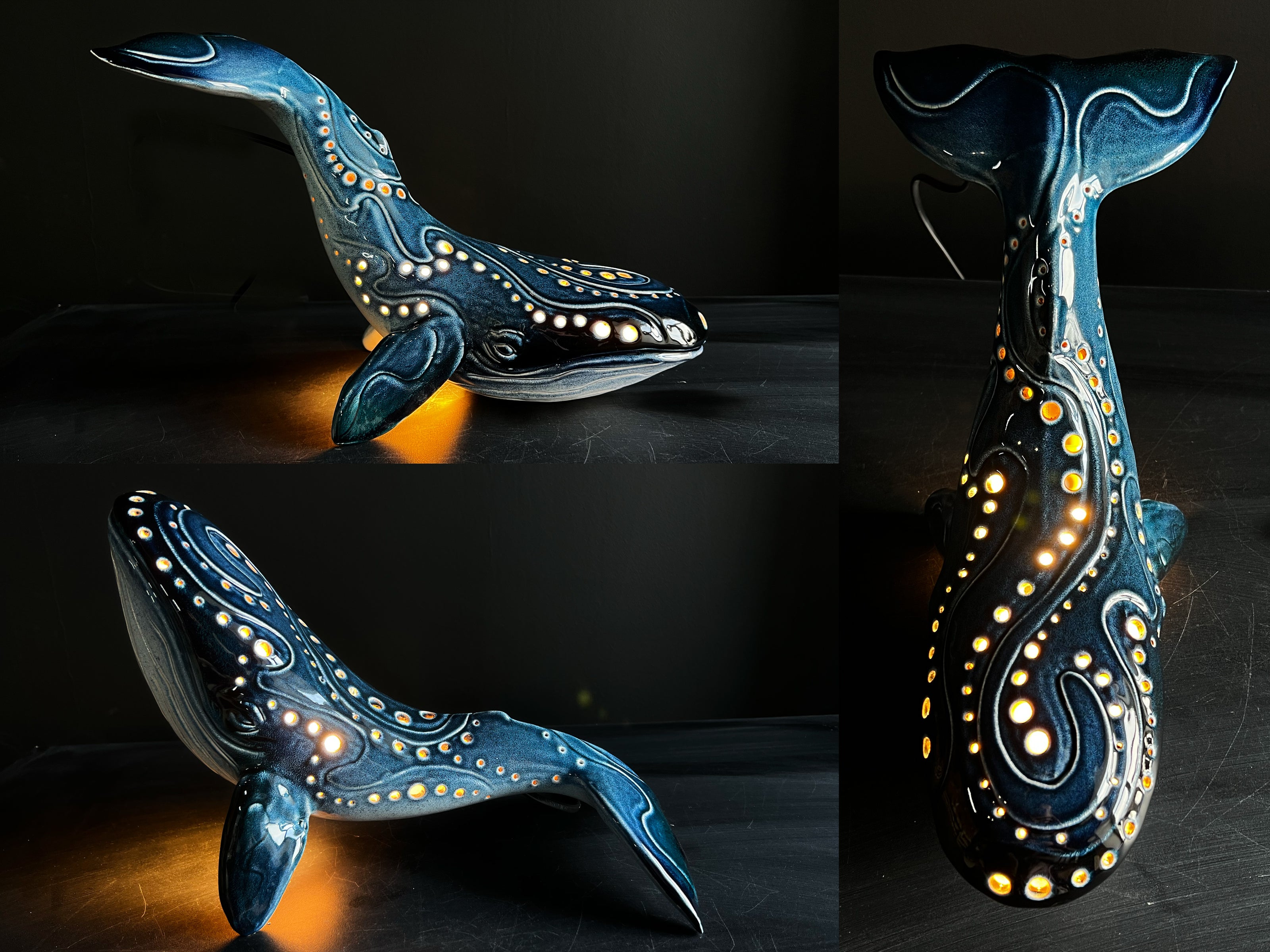 Handmade Ceramic Whale Lamp