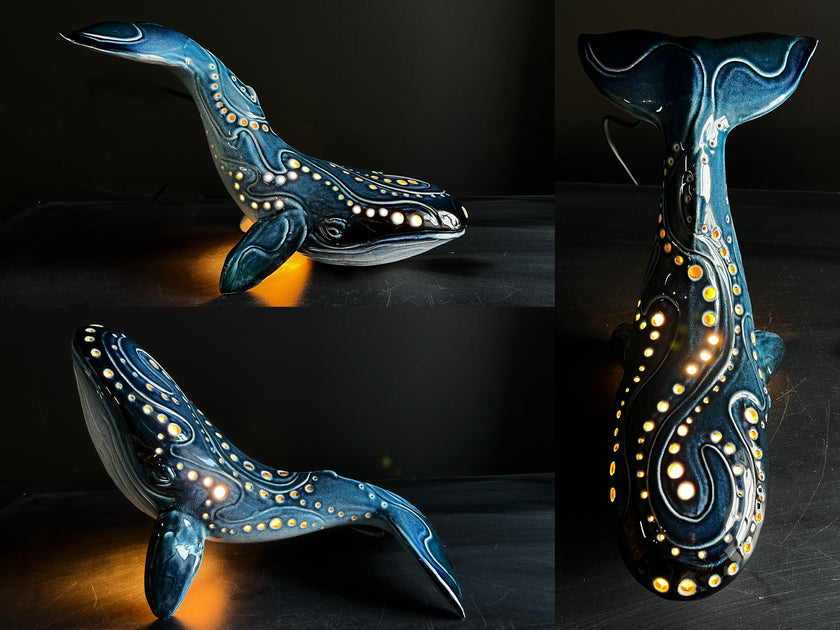 Handmade Ceramic Whale Lamp
