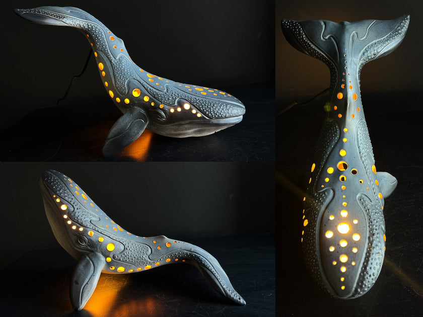 Handmade Ceramic Whale Lamp