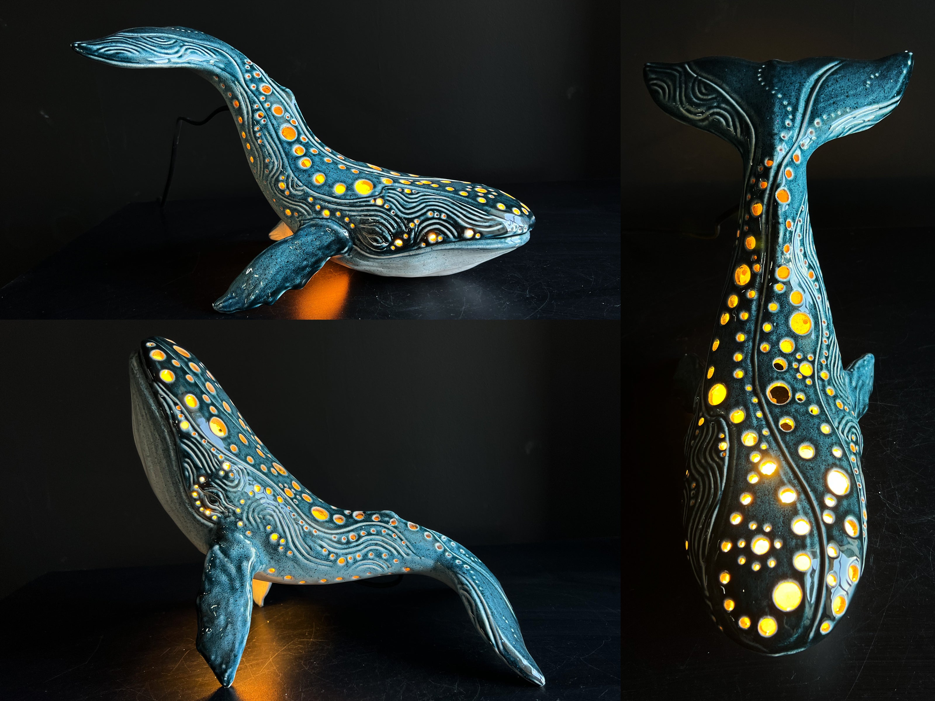 Handmade Ceramic Whale Lamp