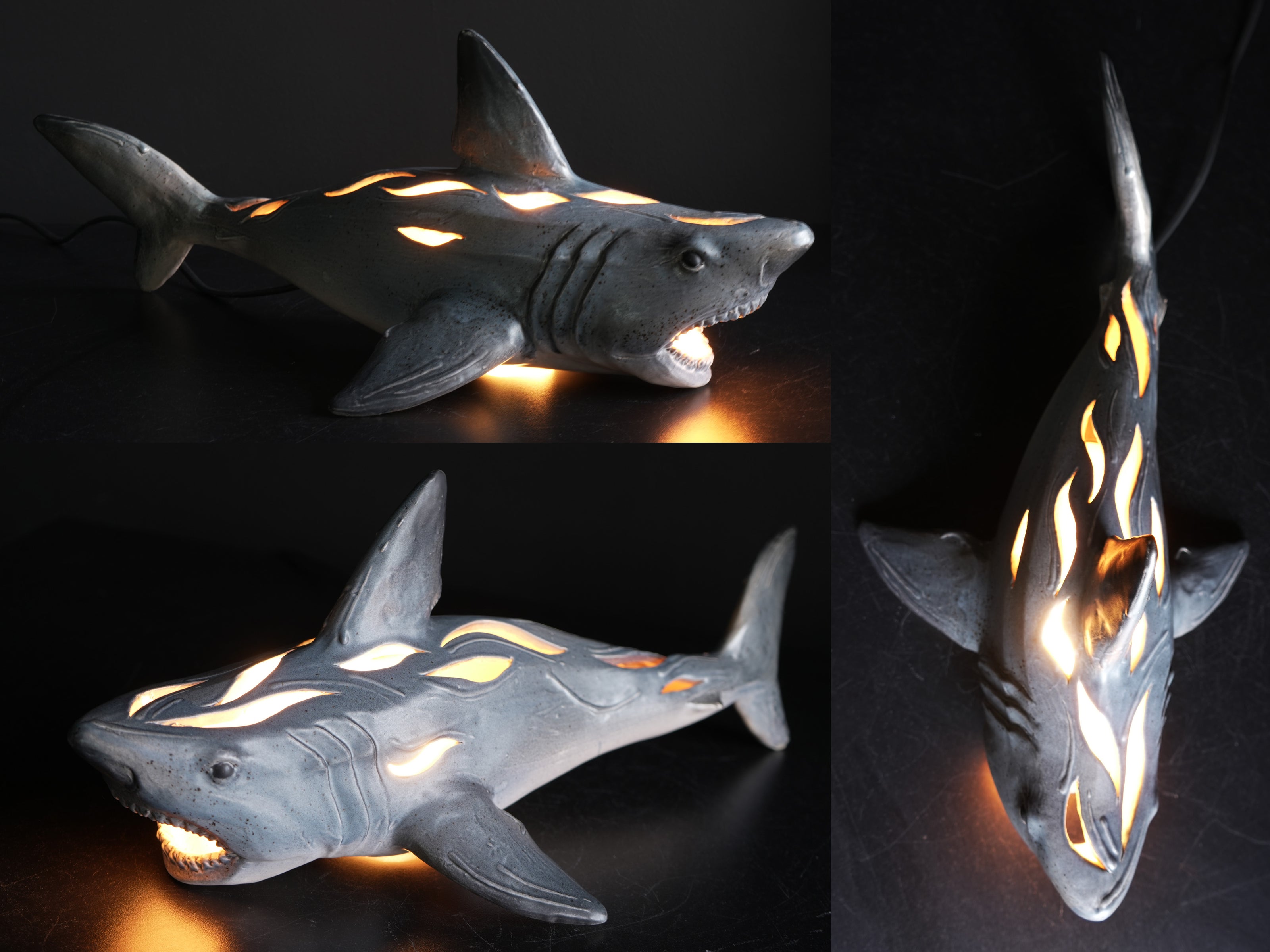 Handmade Great White Shark Lamp