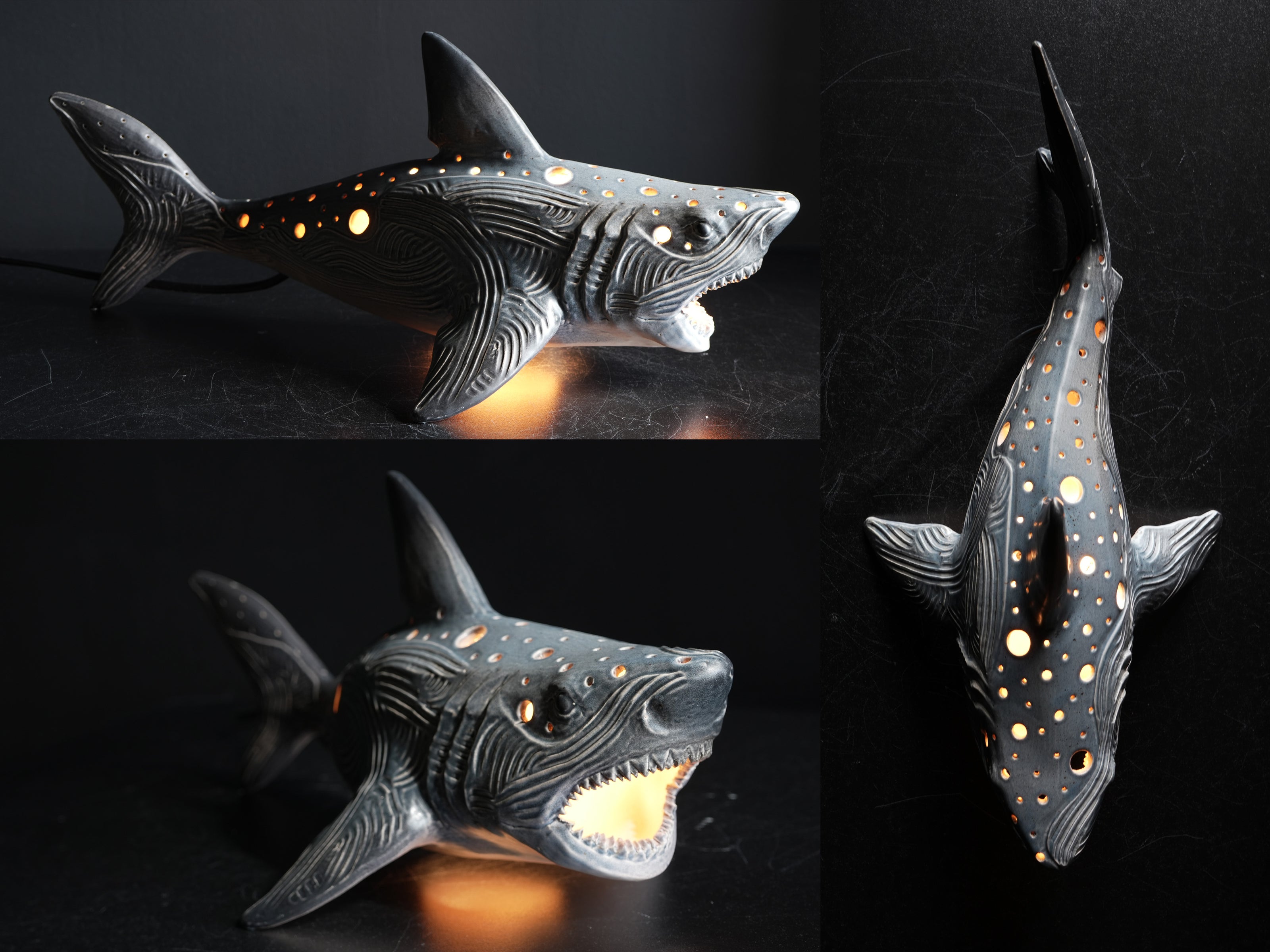 Handmade Great White Shark Lamp