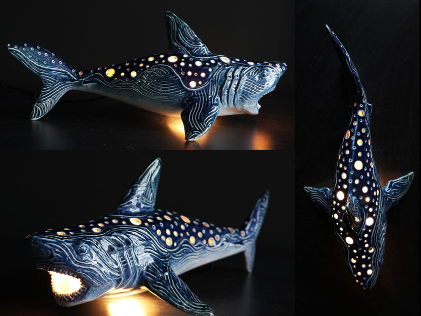 Handmade Great White Shark Lamp