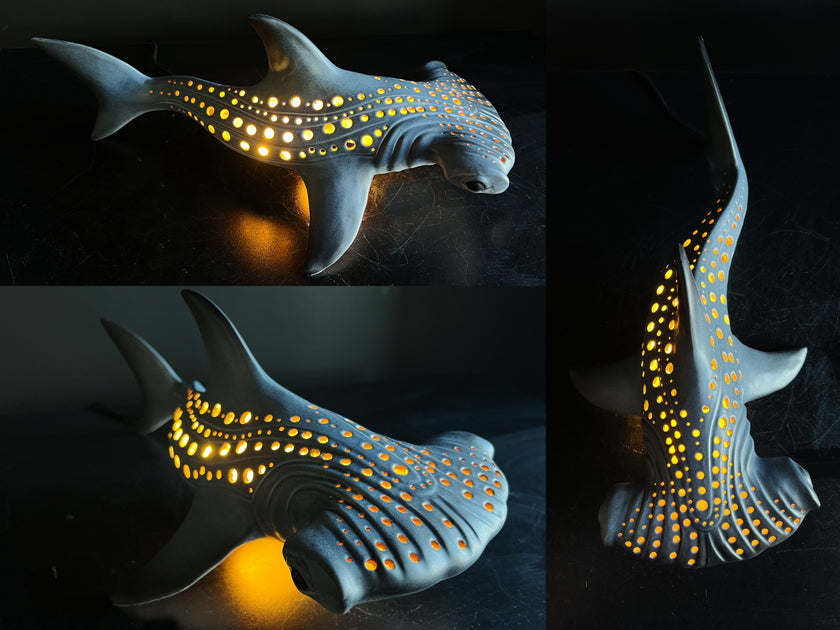 Ceramic Handmade Hammerhead Shark Night Light
