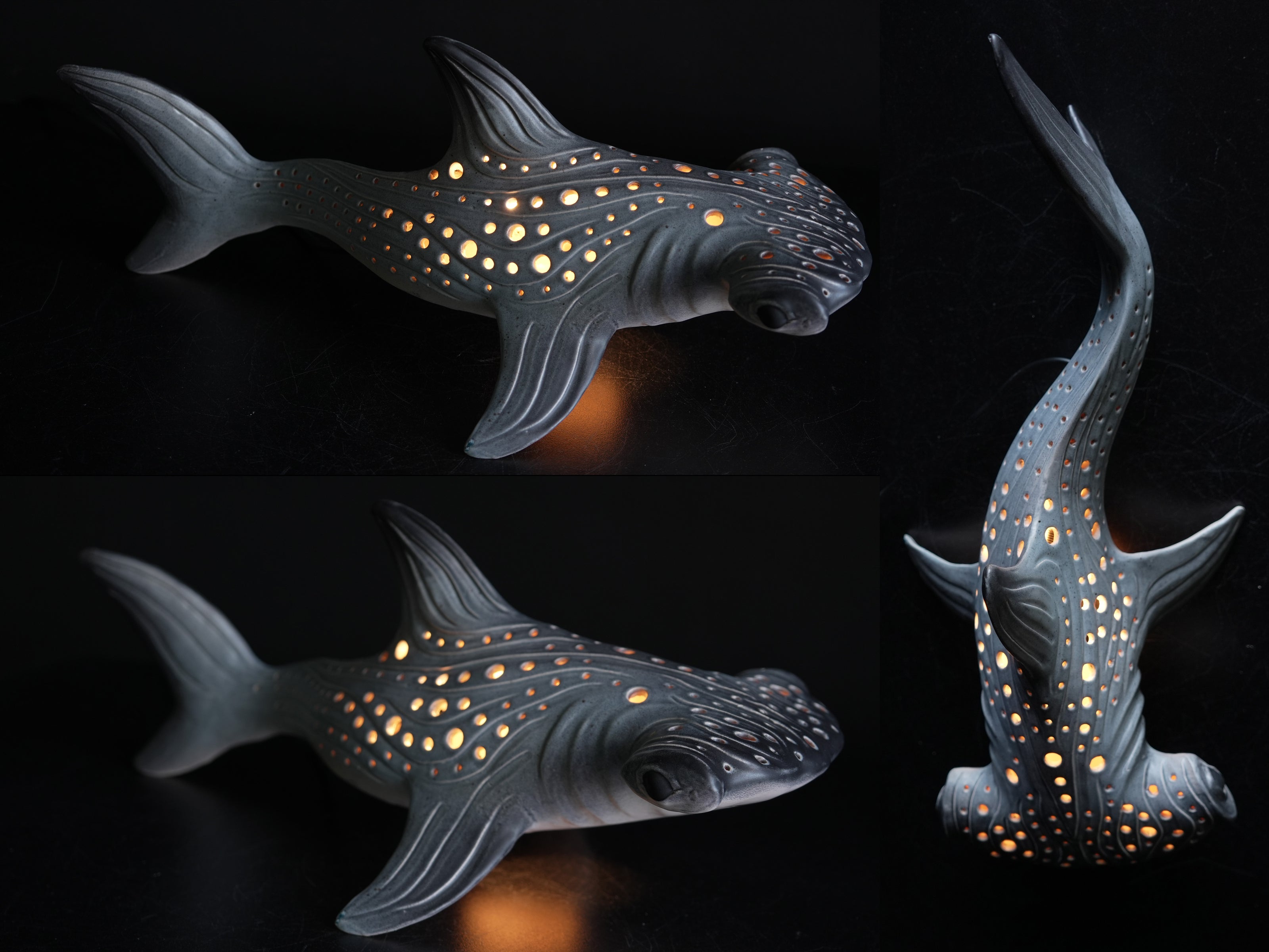 Ceramic Handmade Hammerhead Shark Night Light