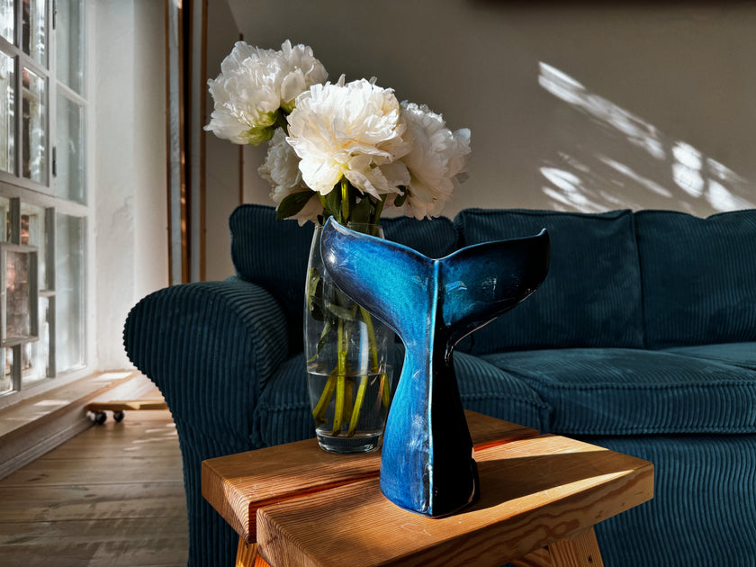 Whale Tail Ceramic Decor