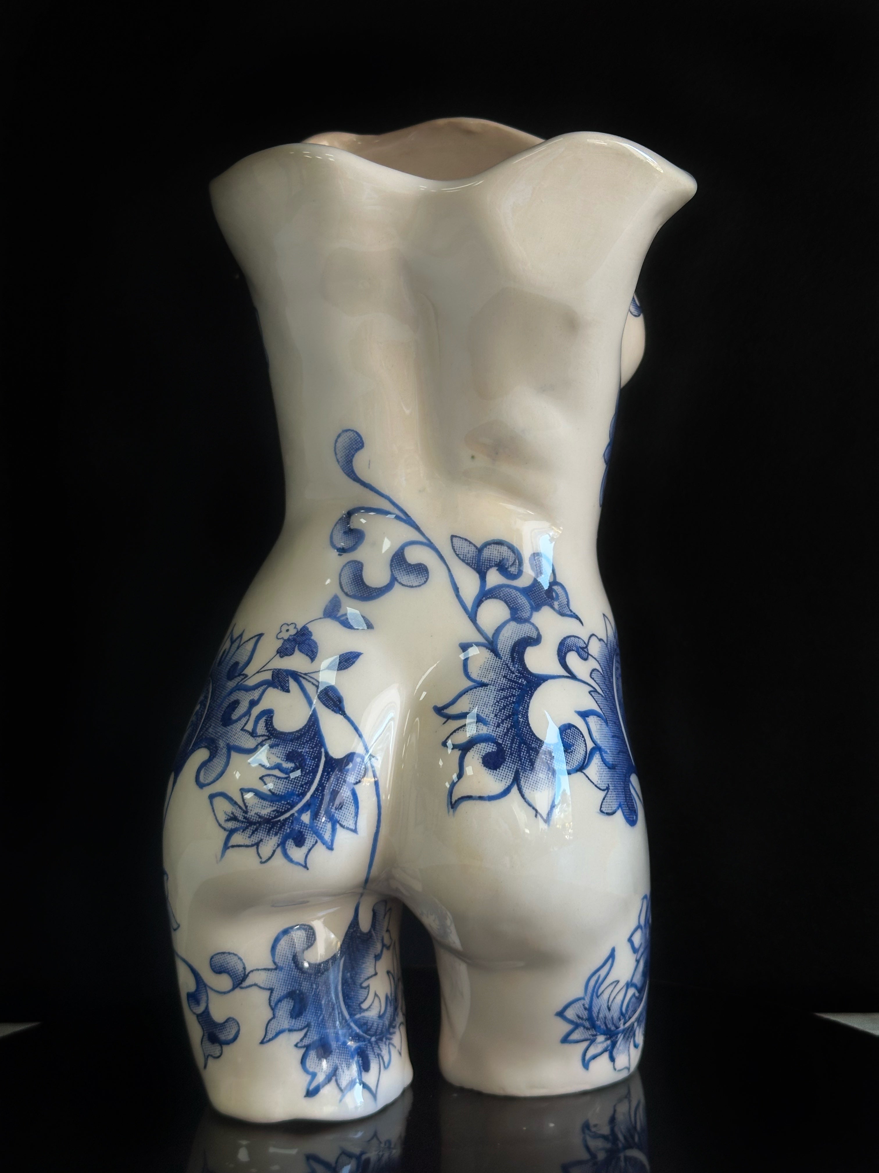 Hand-Painted Ceramic Female Body Vase