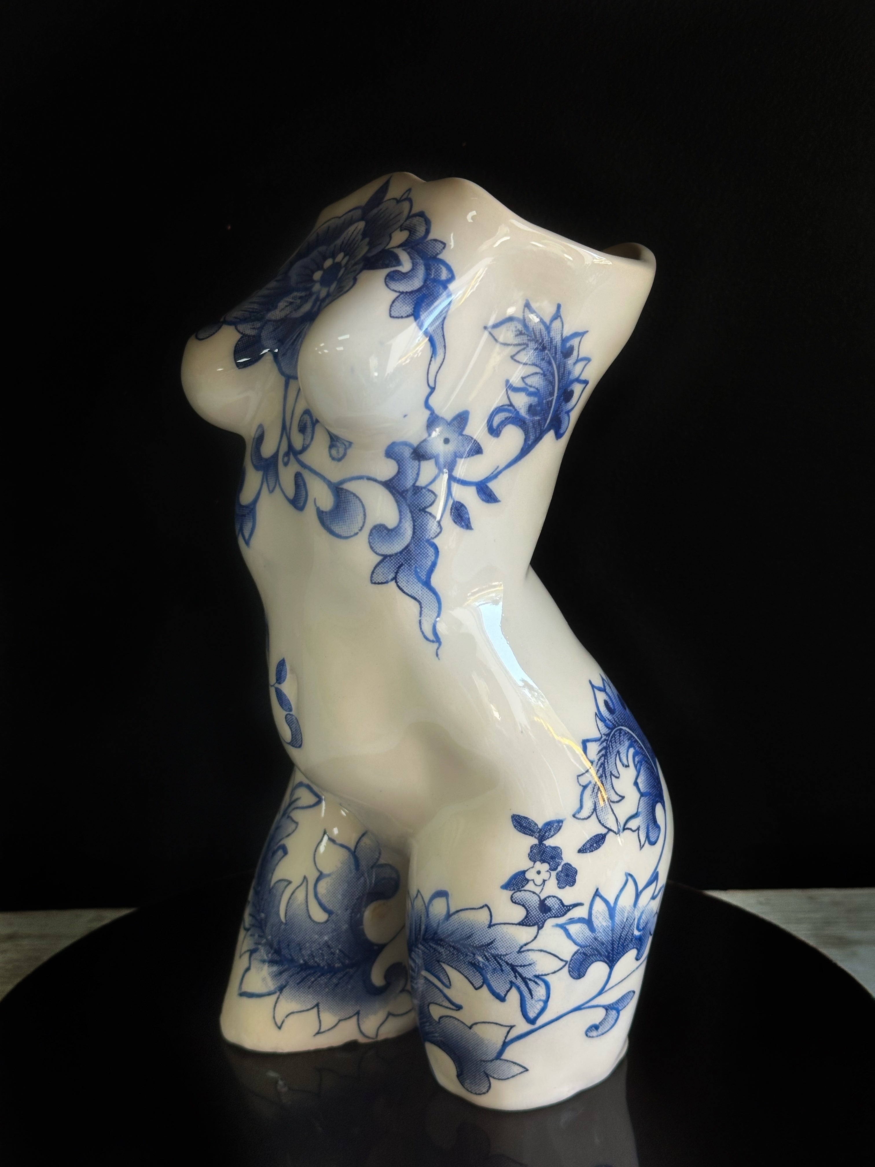 Hand-Painted Ceramic Female Body Vase