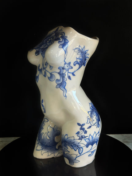 Hand-Painted Ceramic Female Body Vase