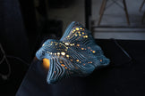 Manta Ray Ceramic Wall Lamp | Handmade Ocean-Inspired Ceramic Sconce