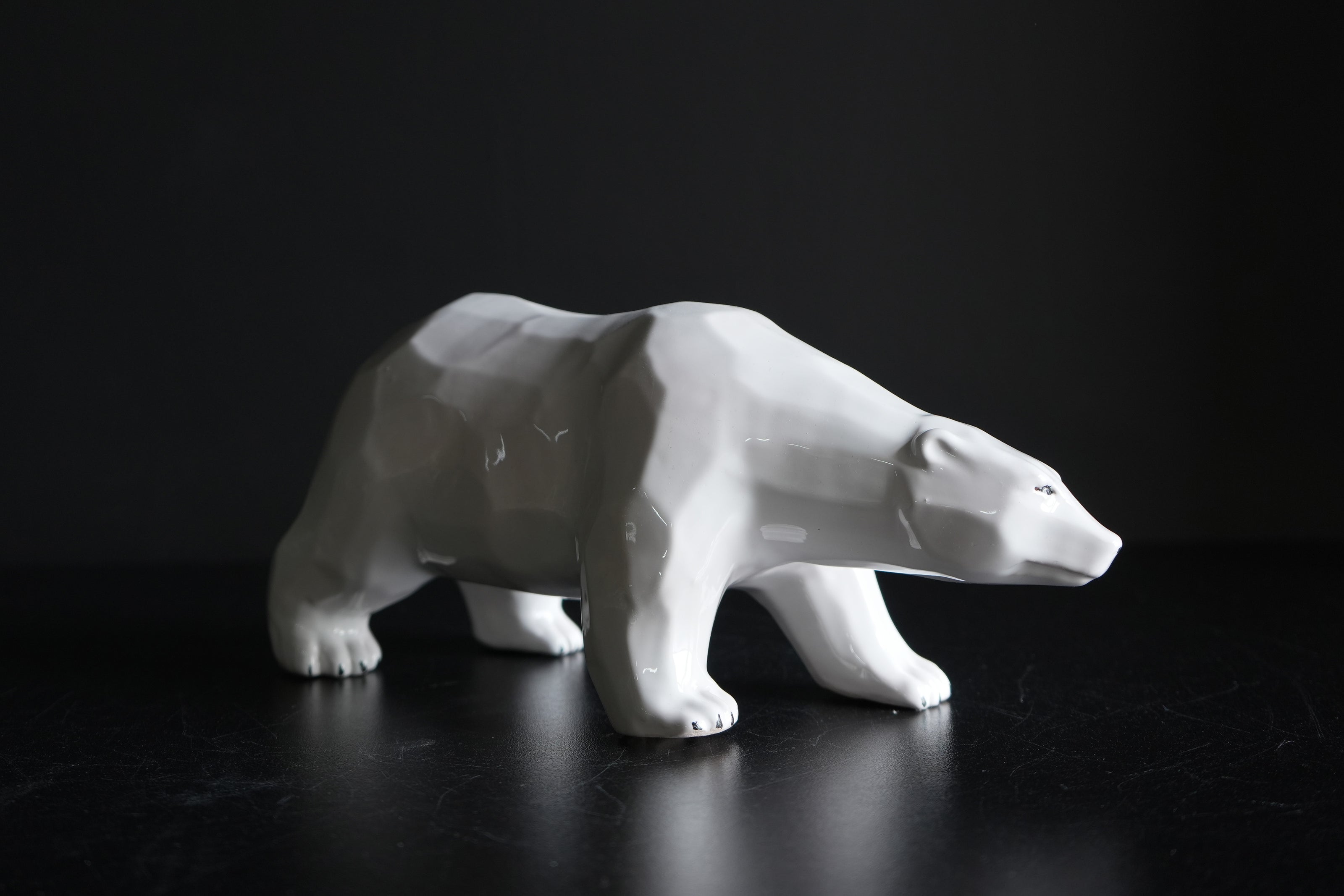 Polar Bear Ceramic Sculpture | Handmade White Bear Figurine