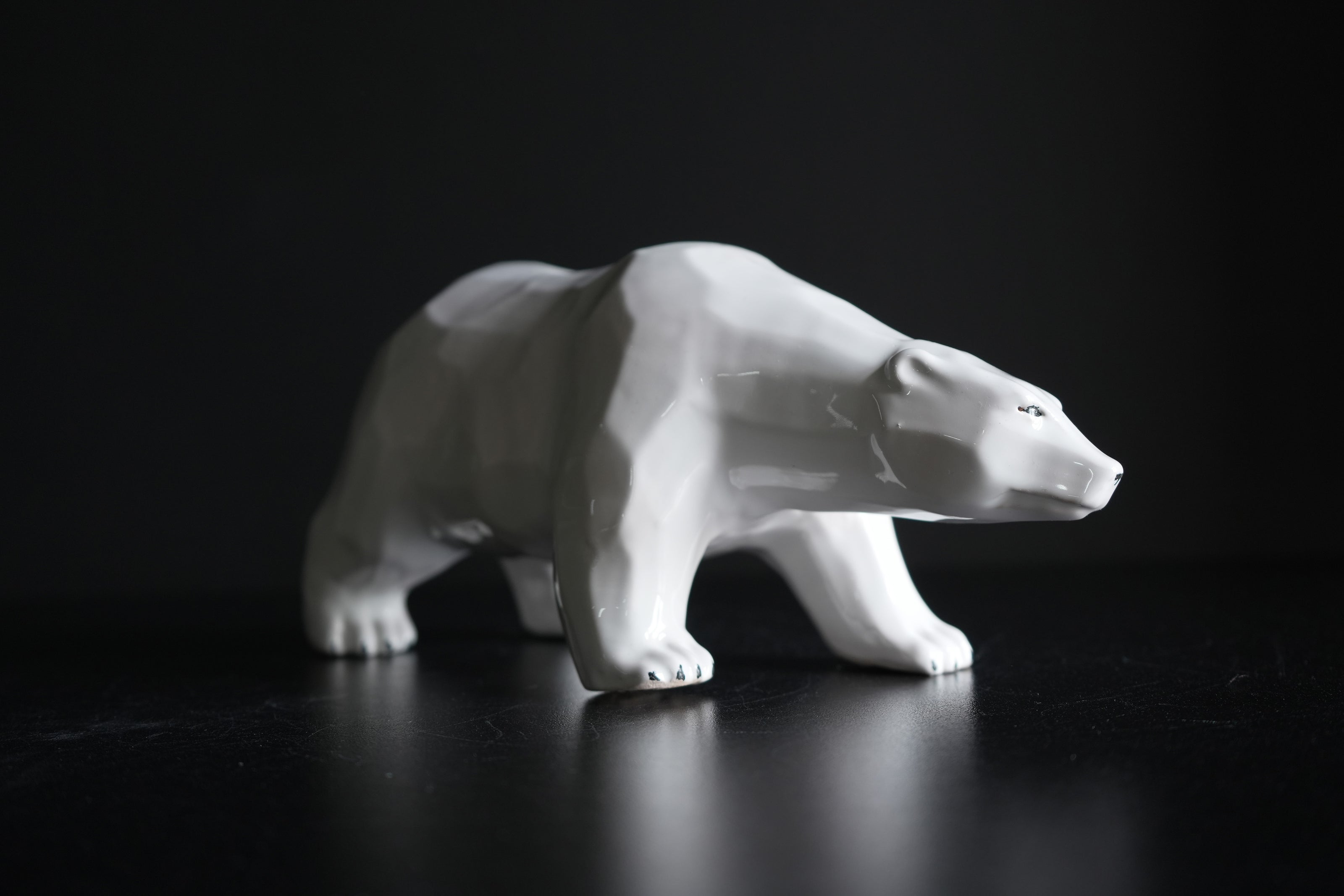 Polar Bear Ceramic Sculpture | Handmade White Bear Figurine