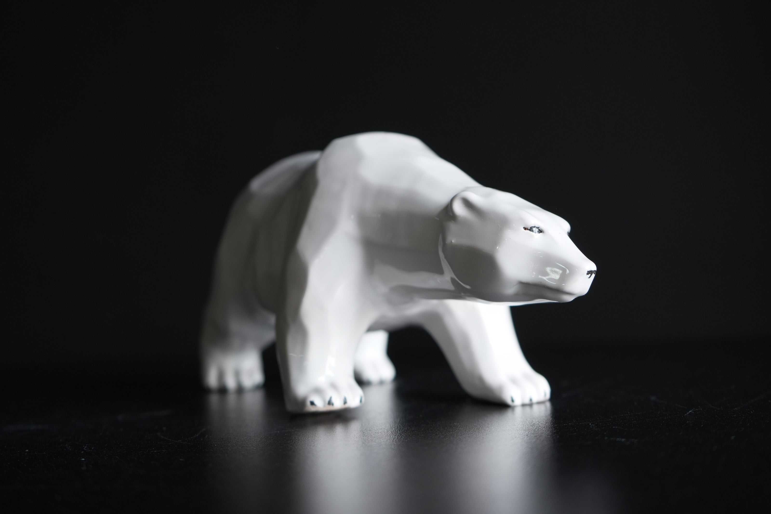 Polar Bear Ceramic Sculpture | Handmade White Bear Figurine