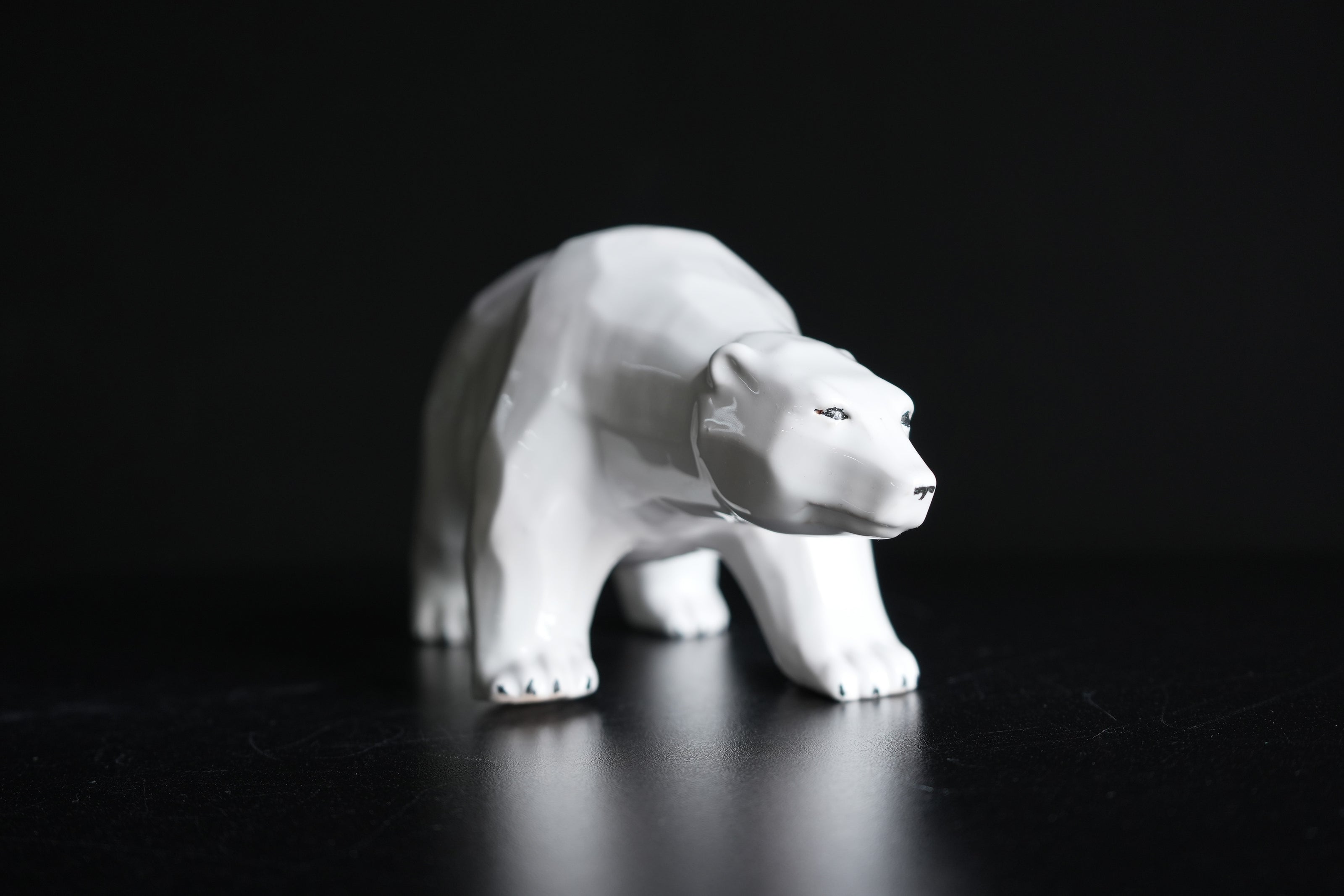 Polar Bear Ceramic Sculpture | Handmade White Bear Figurine