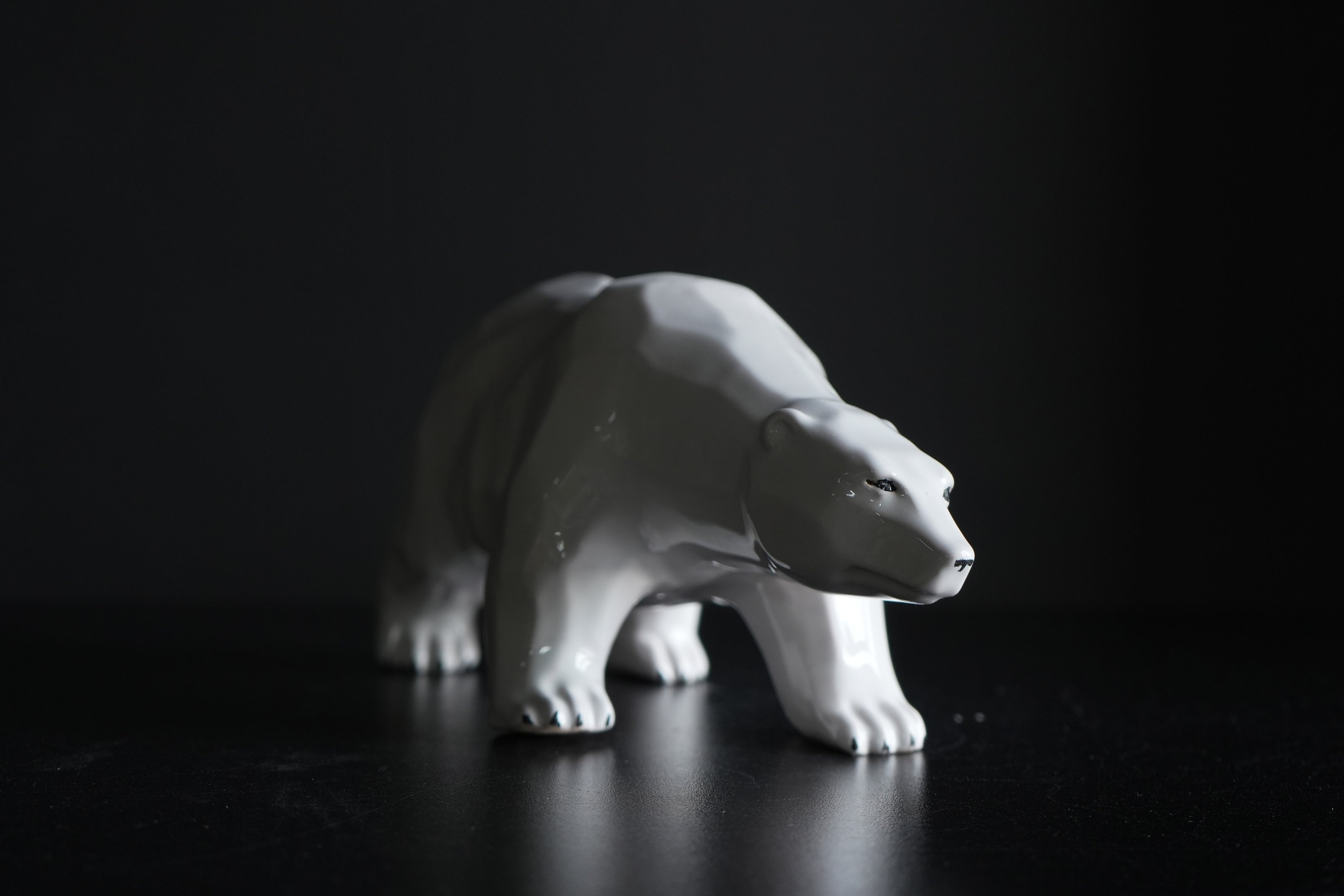 Polar Bear Ceramic Sculpture | Handmade White Bear Figurine
