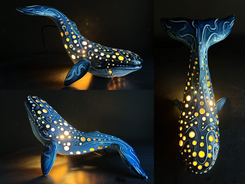 Handmade Ceramic Whale Lamp