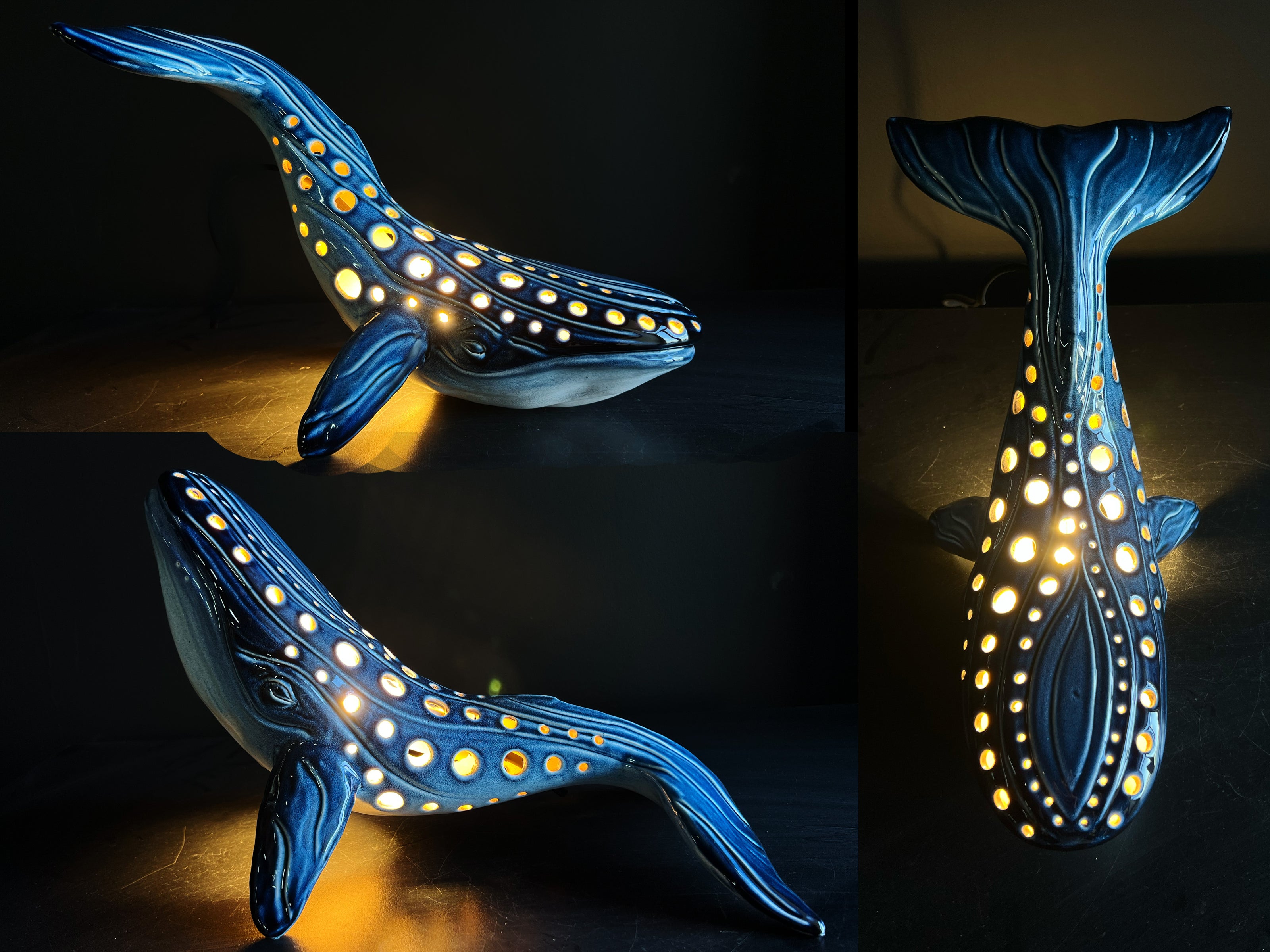 Handmade Ceramic Whale Lamp