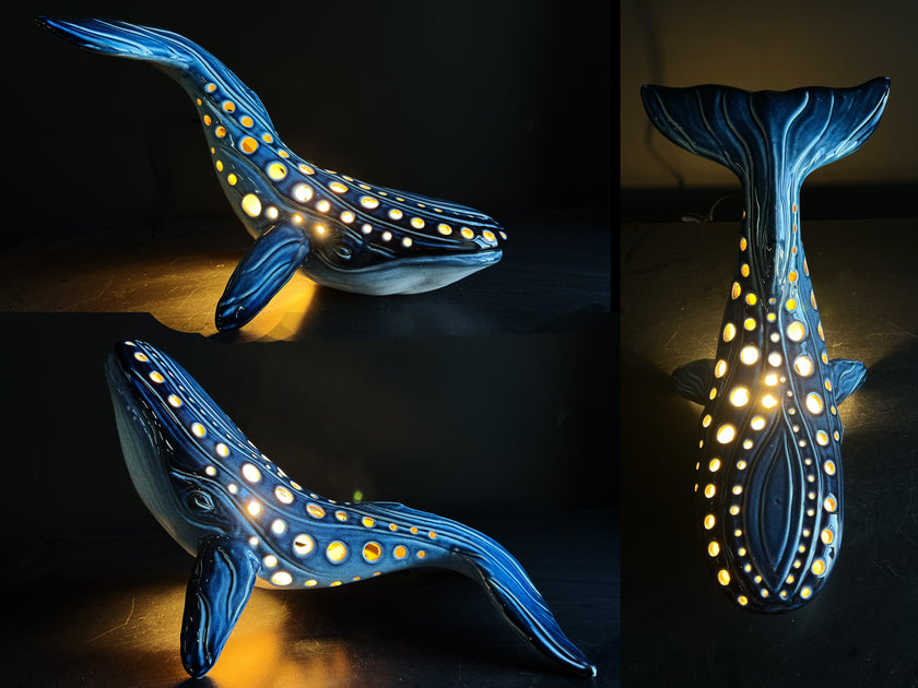 Handmade Ceramic Whale Lamp