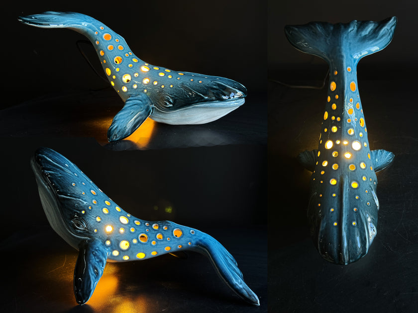 Handmade Ceramic Whale Lamp