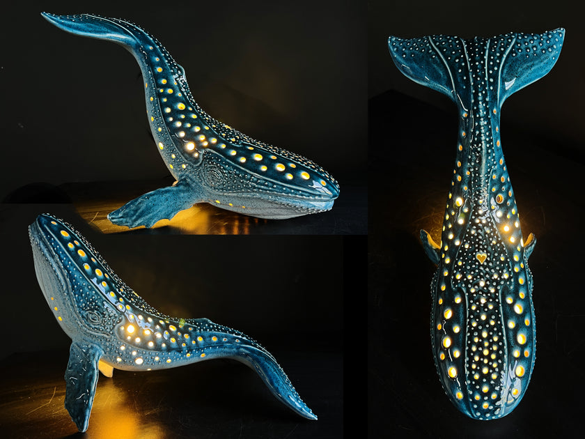 Handmade Ceramic Whale Lamp
