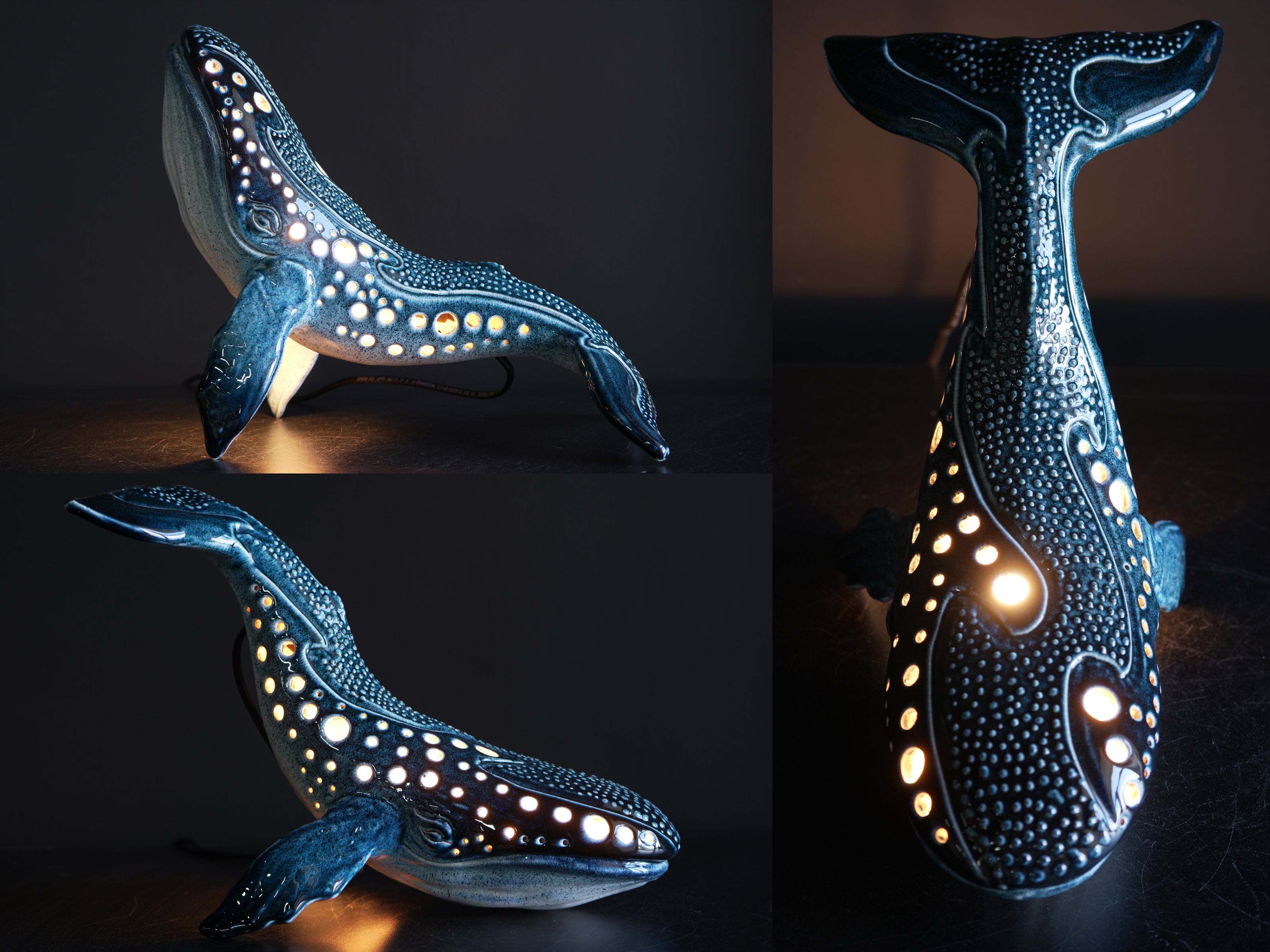 Handmade Ceramic Whale Lamp