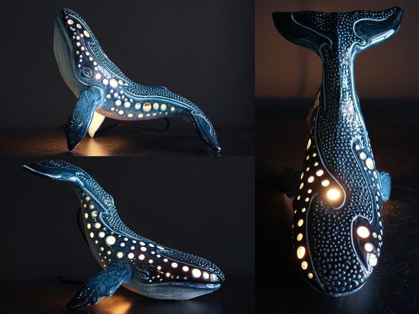 Handmade Ceramic Whale Lamp