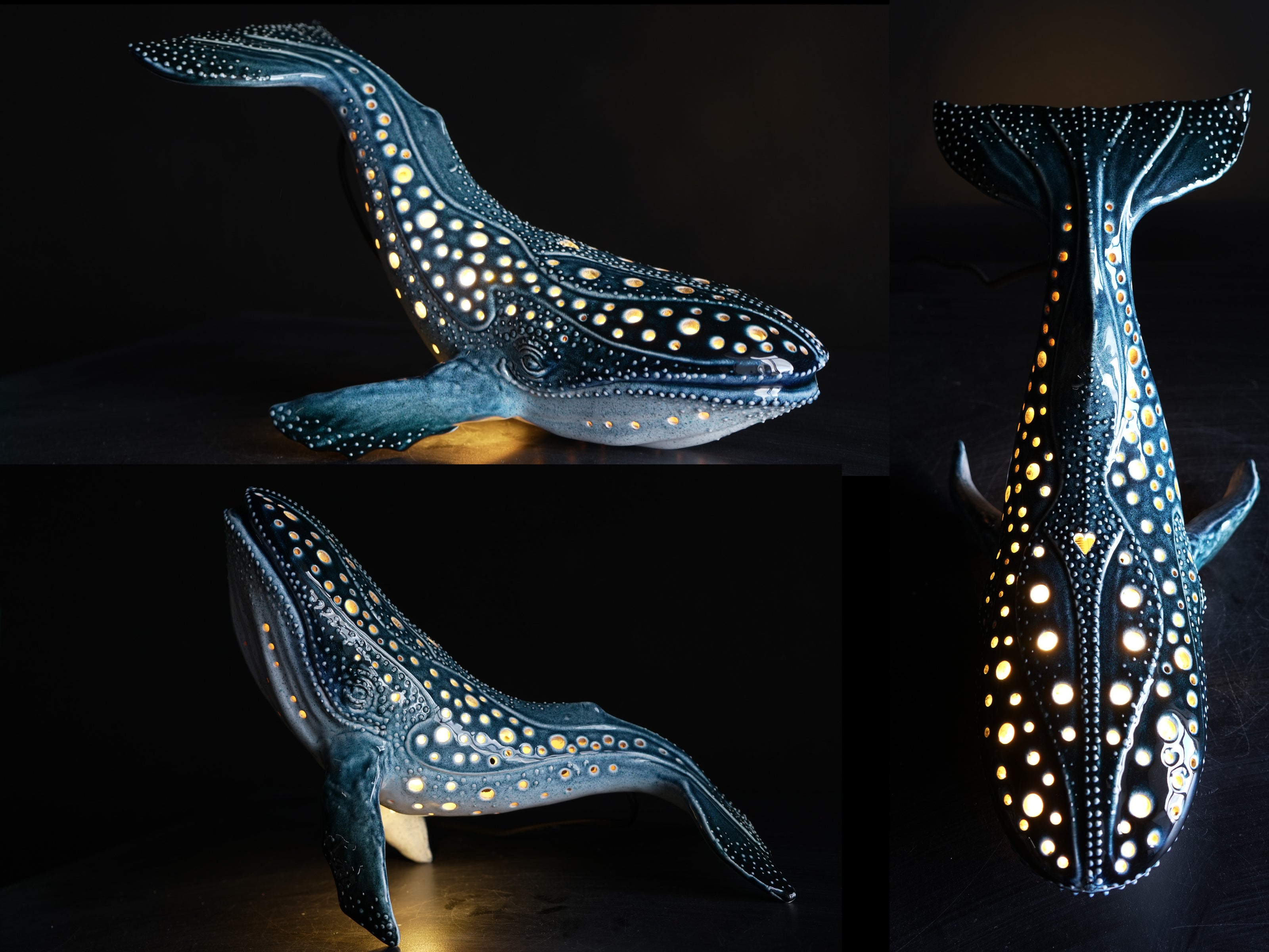 Handmade Ceramic Whale Lamp