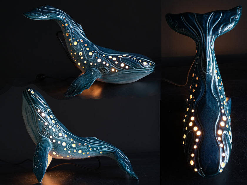 Handmade Ceramic Whale Lamp