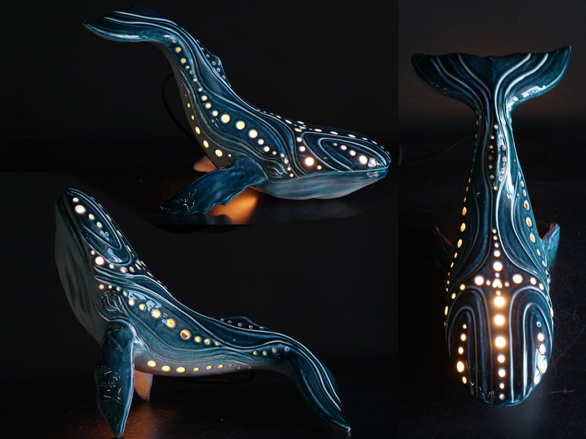 Handmade Ceramic Whale Lamp