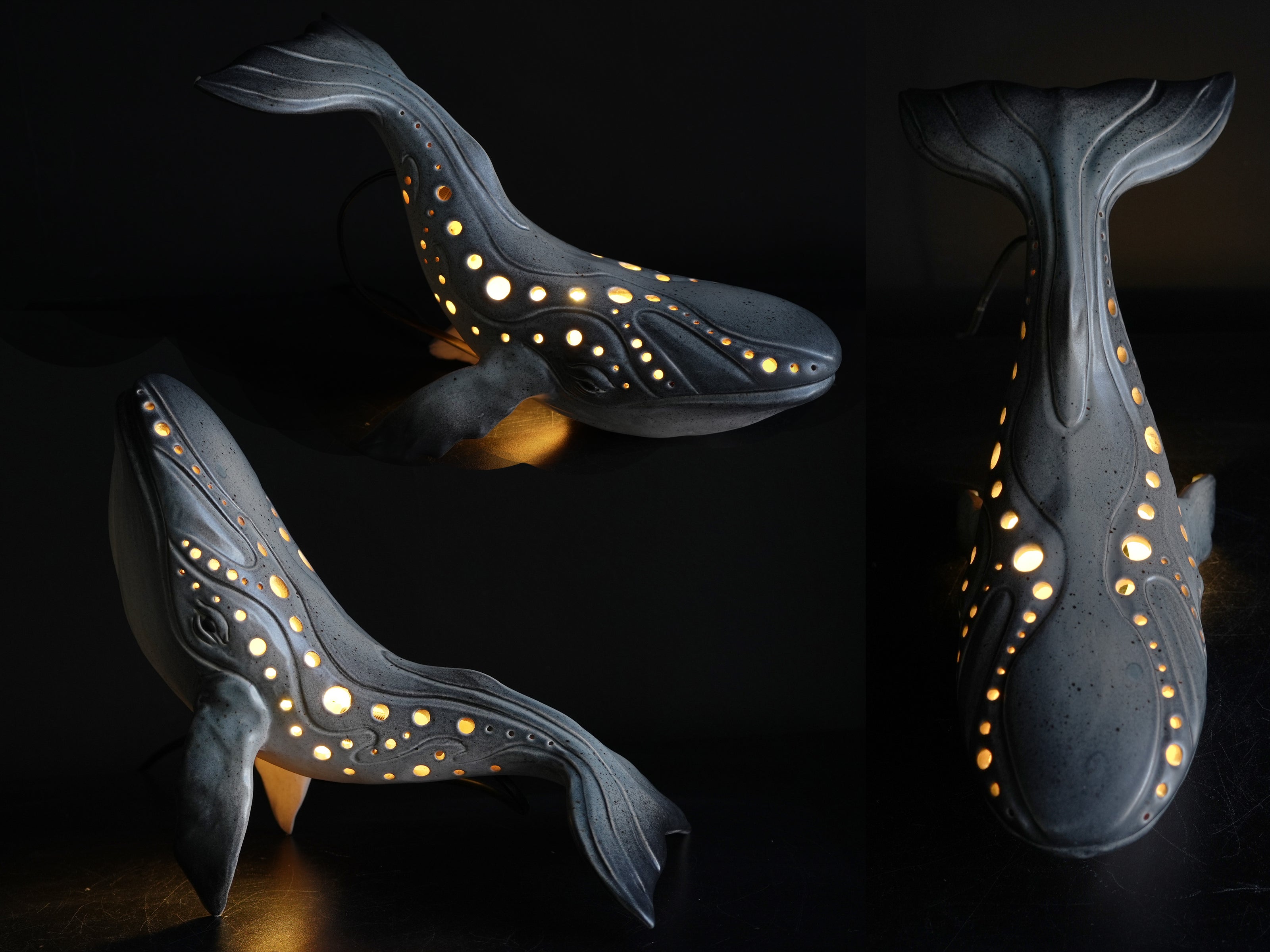 Handmade Ceramic Whale Lamp