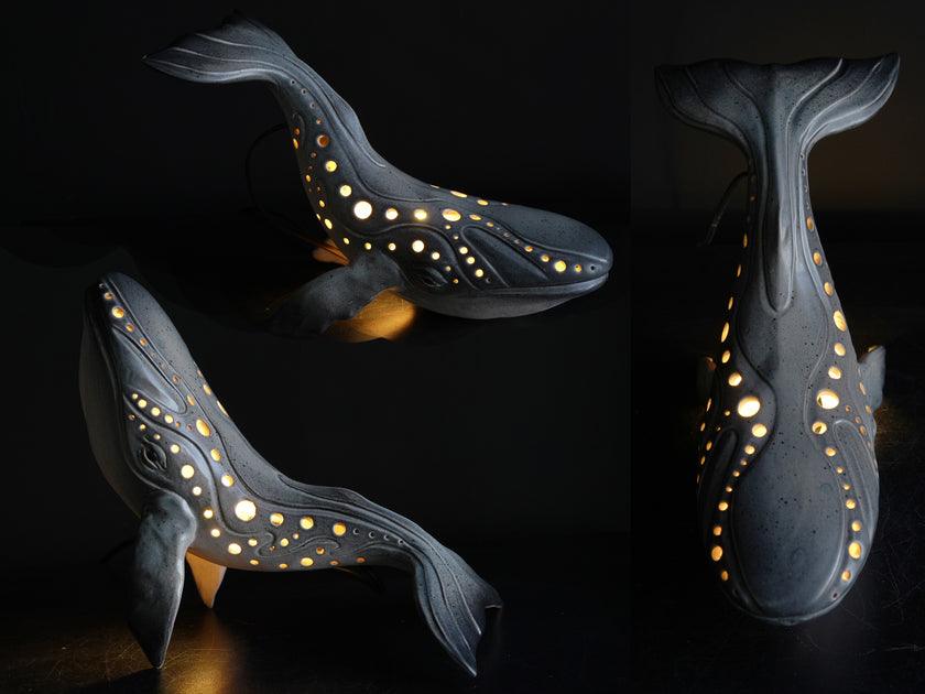 Handmade Ceramic Whale Lamp
