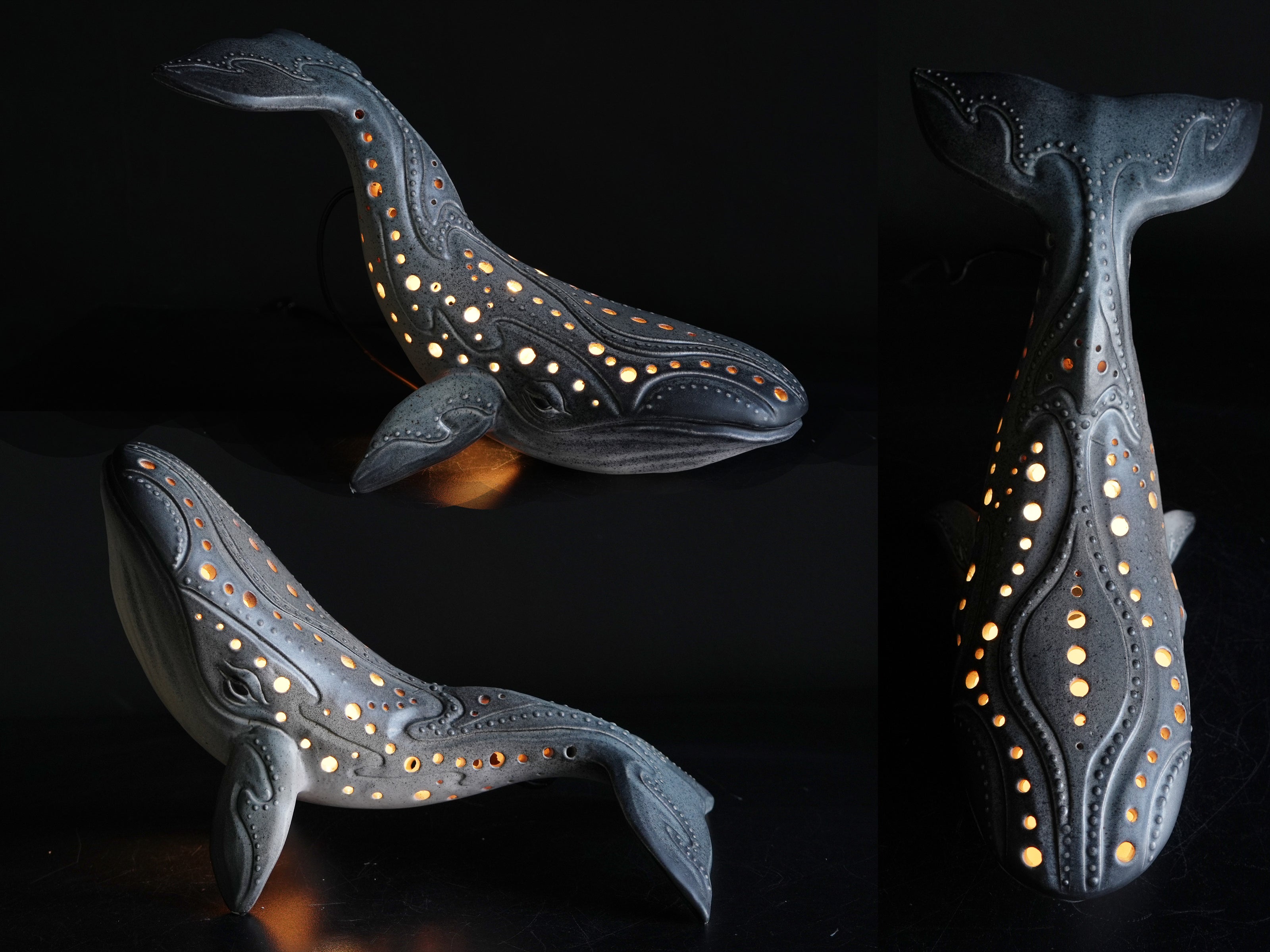 Handmade Ceramic Whale Lamp