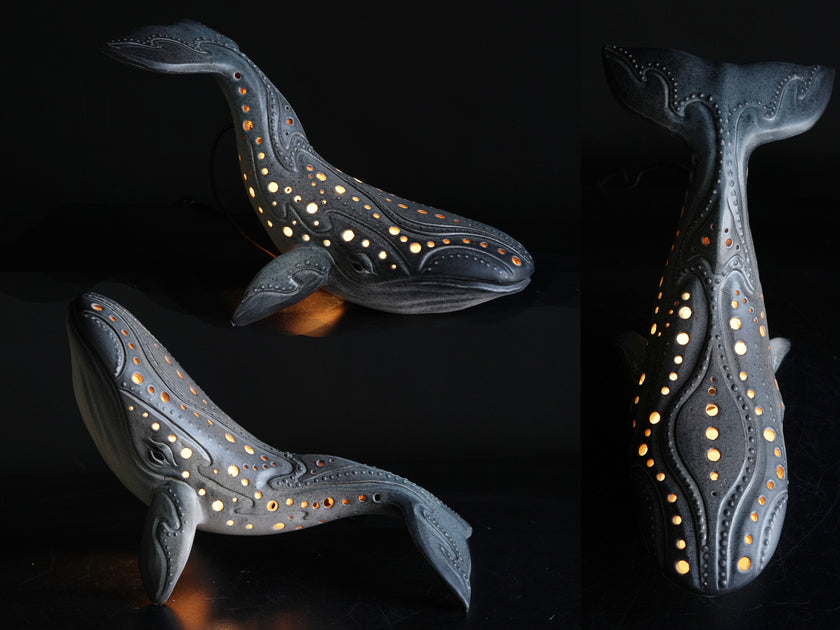 Handmade Ceramic Whale Lamp