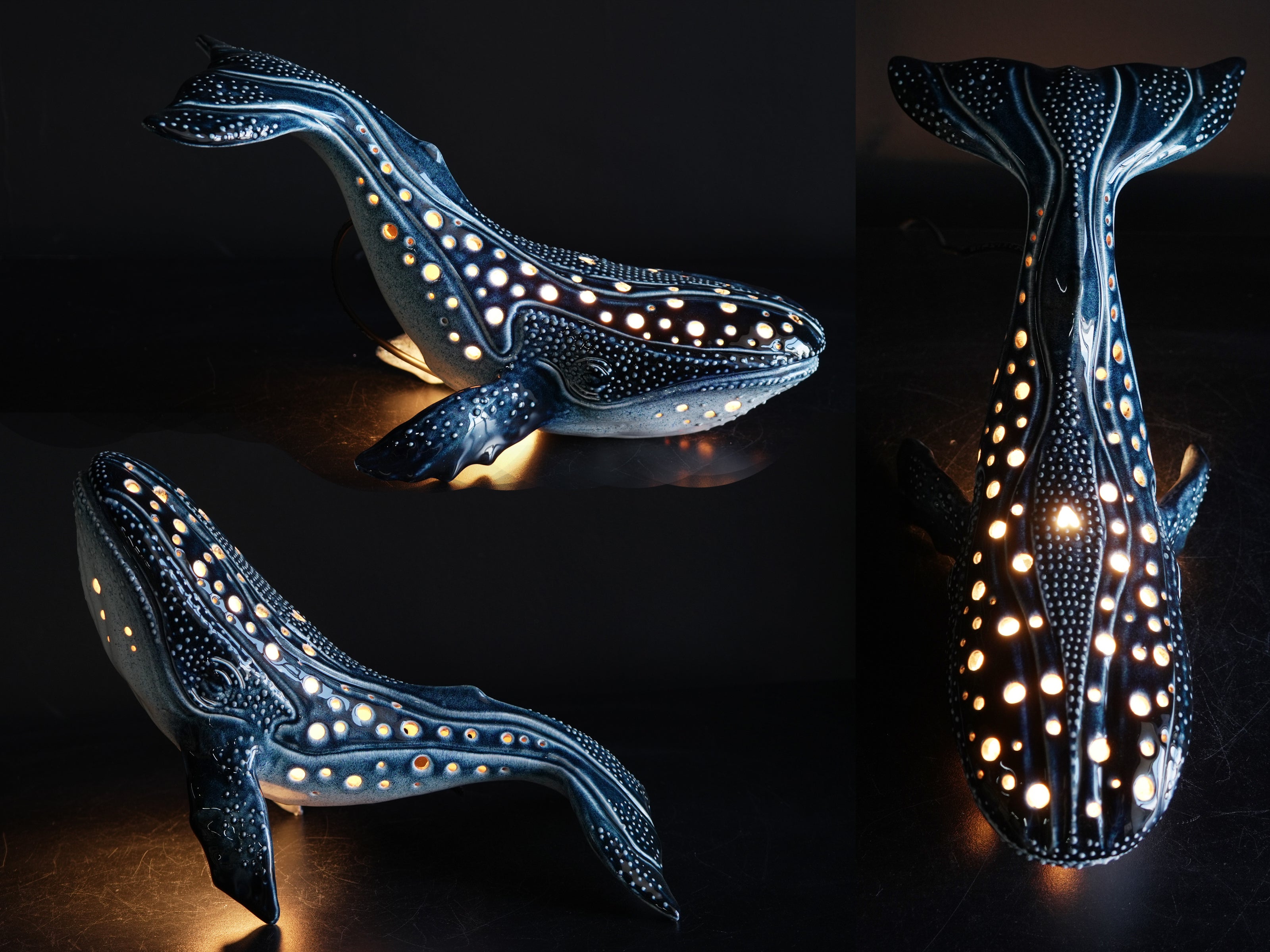 Handmade Ceramic Whale Lamp