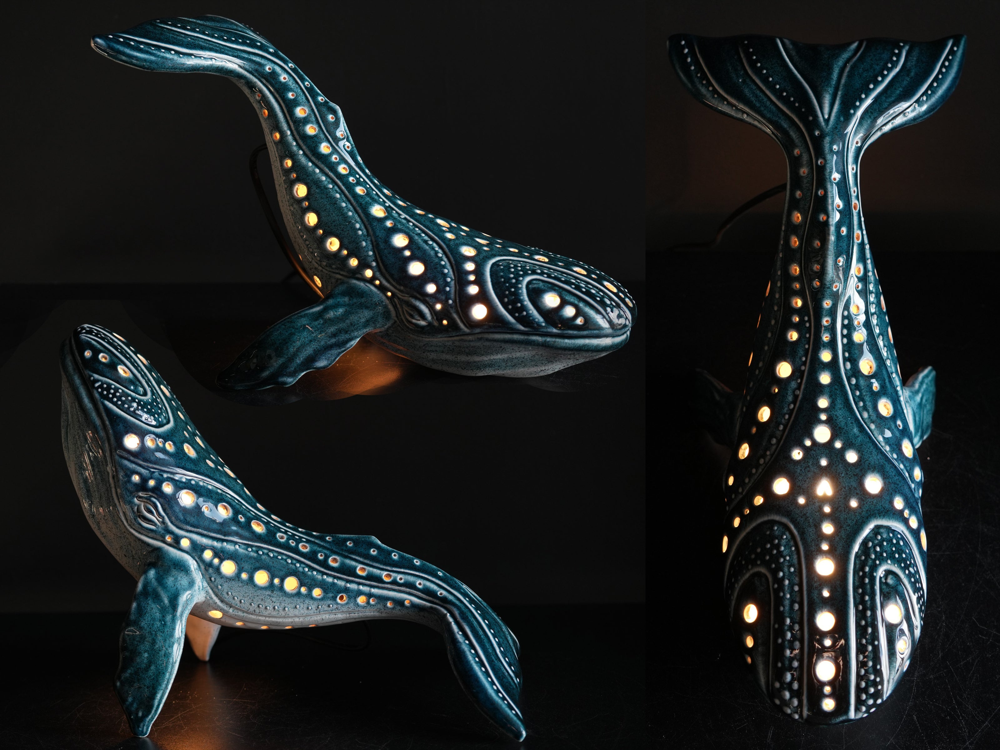 Handmade Ceramic Whale Lamp