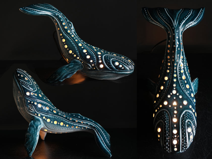 Handmade Ceramic Whale Lamp