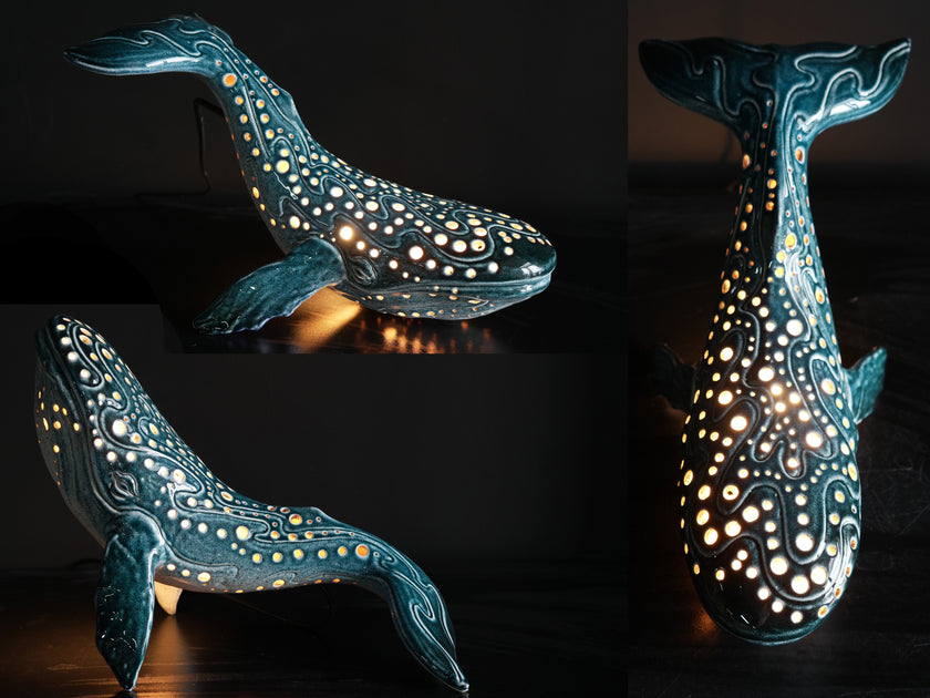 Handmade Ceramic Whale Lamp