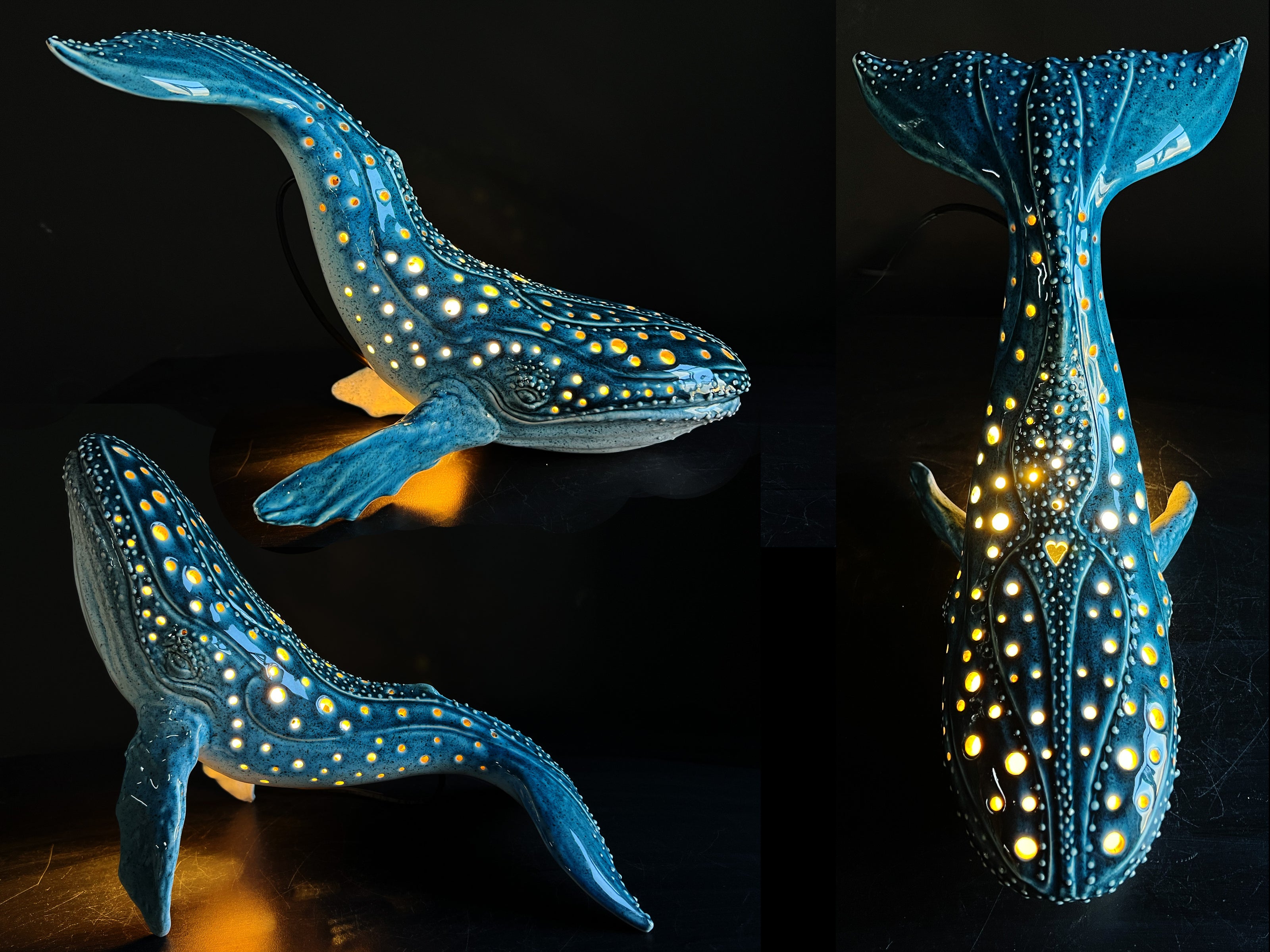 Handmade Ceramic Whale Lamp