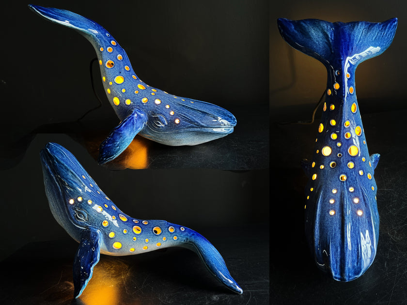 Handmade Ceramic Whale Lamp