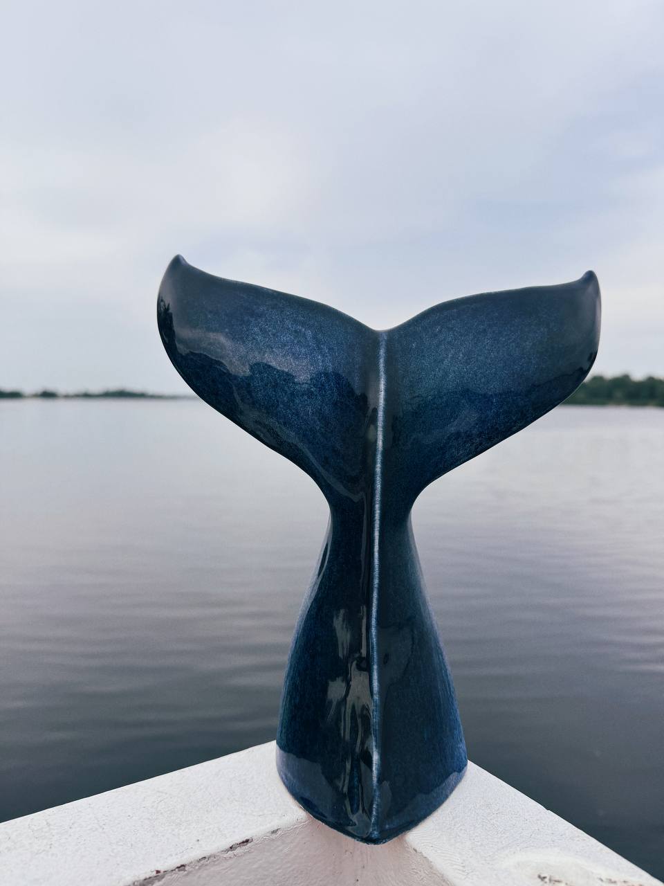 Whale Tail Ceramic Decor