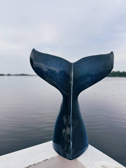 Whale Tail Ceramic Decor